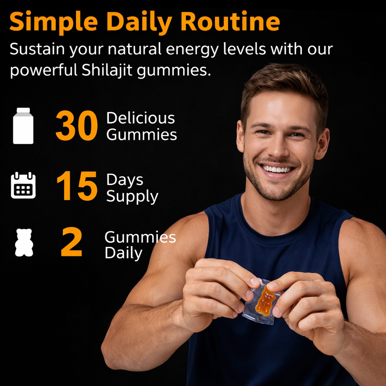 NSFdod Pure Himalayan Shilajit Gummies with 30 Count (Pack of 1) w/ Fulvic Acid