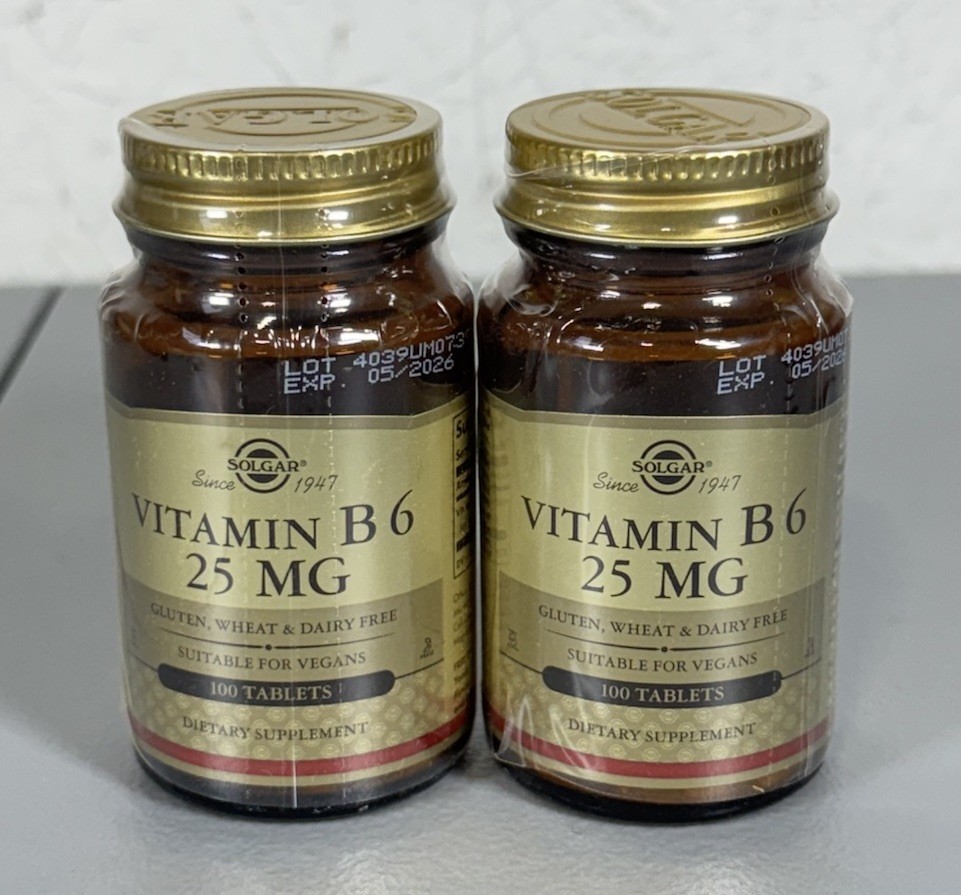 2 Count – Solgar Vitamin B-6 25mg 100 Tablets EXP 05/2026