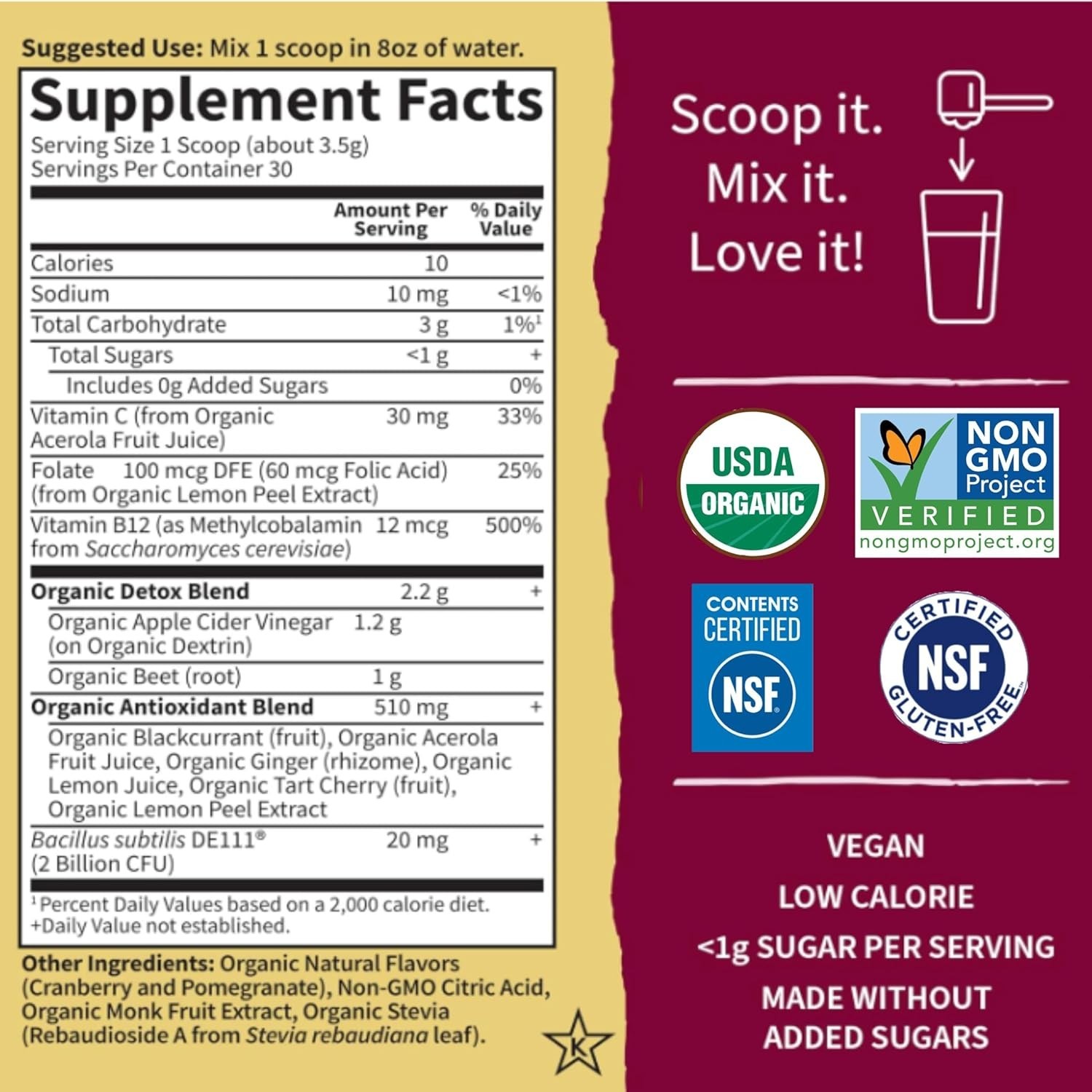Detox Beets Cranberry Pomegranate Organic, 3.7 Ounce