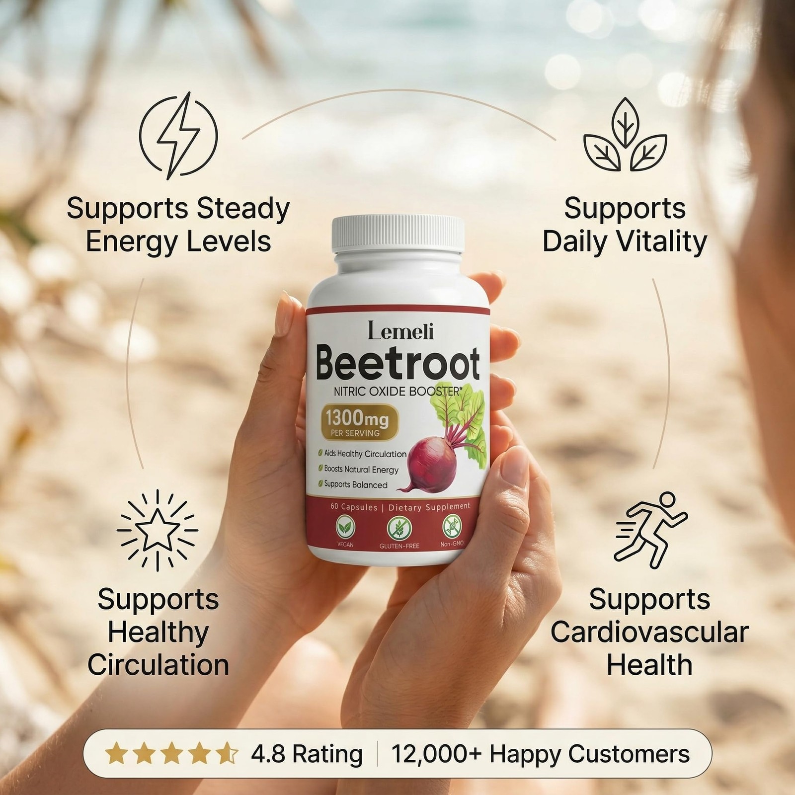 Lemeli Beet Root Capsules, Lemeli Beet Root Supplement 60 Capsules