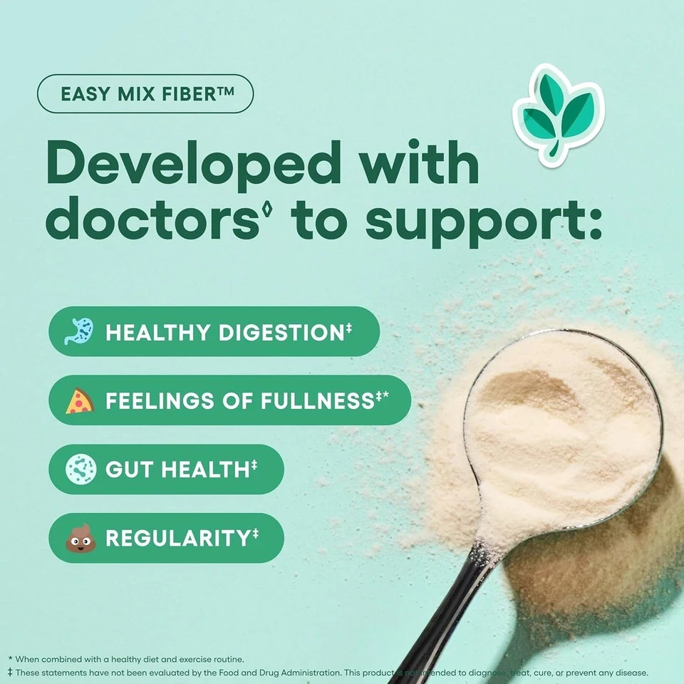 Physician’s CHOICE Easy Mix Fiber for Digestive Health & Regularity – No Grit, S