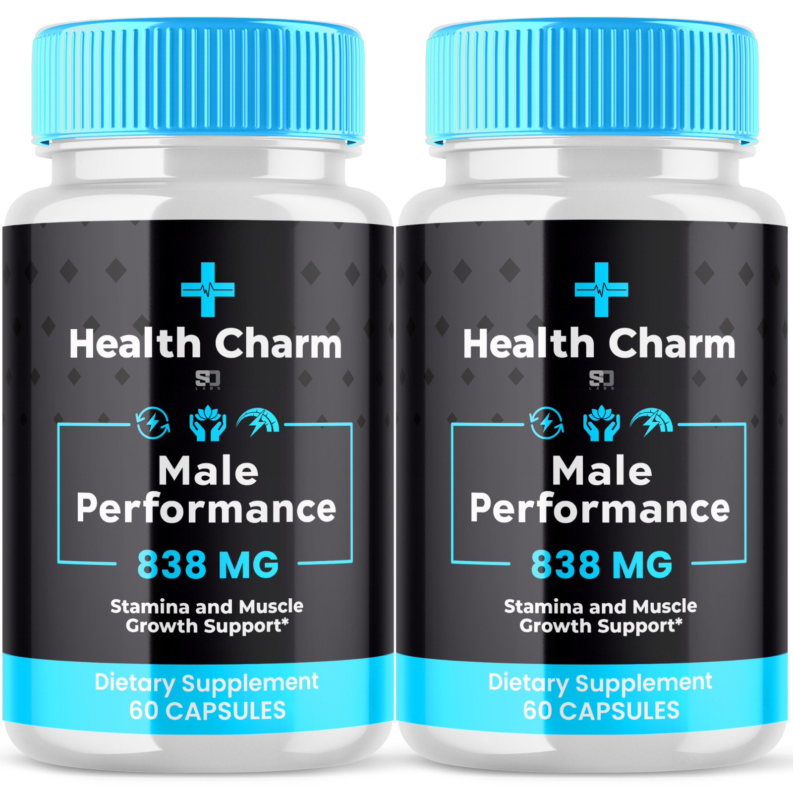(2 Pack) Health Charm Male Pills – Maximize Energy, Vitality & Stamina 120 Pills