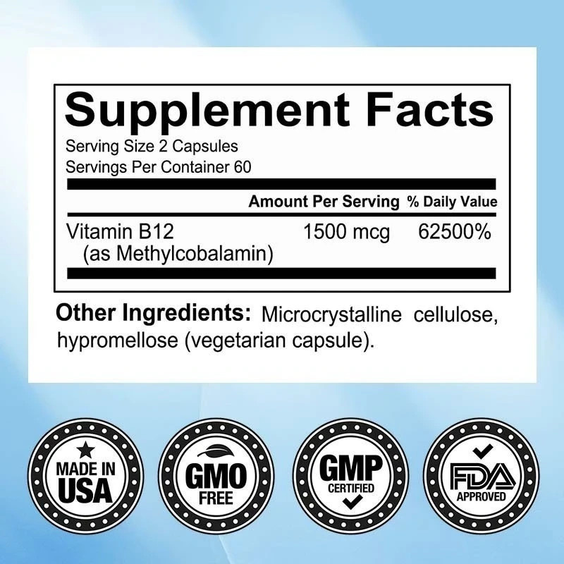 Doctors Best Fully Active B12 Methylcobalamin Energy Memory Focus 60 Veg Caps