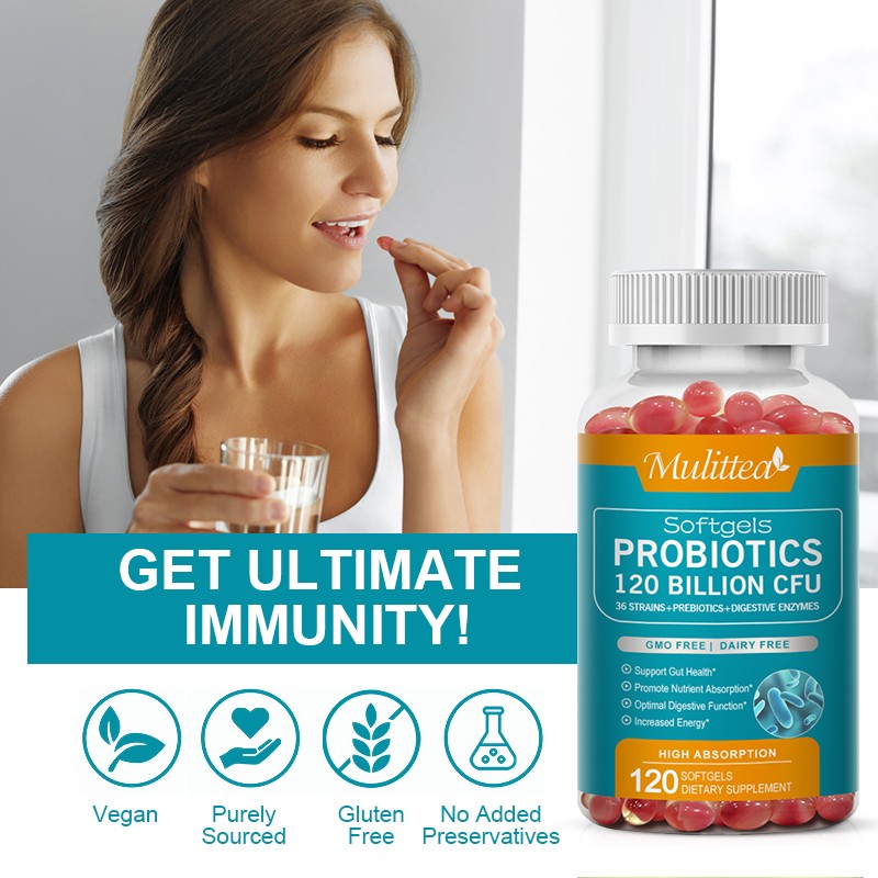 Probiotics 120 Billion CFU Enzyme and Prebiotic for Digestive & Gut Health