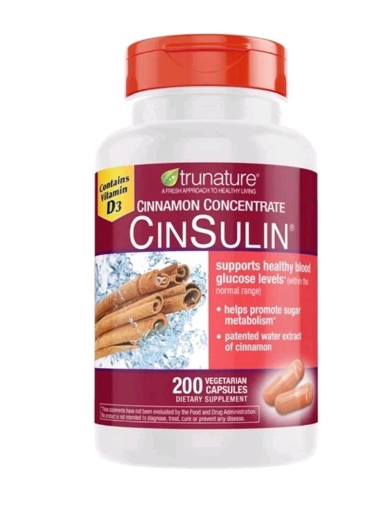 Trunature Concentrate Cinsulin 500mg, 200 Vegetarian Capsule Exp 04/2028
