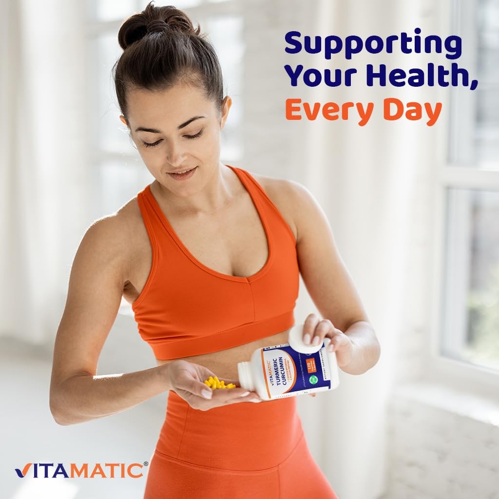 Vitamatic Turmeric Curcumin 3000mg 10:1 Supplement 120 Veg Capsules