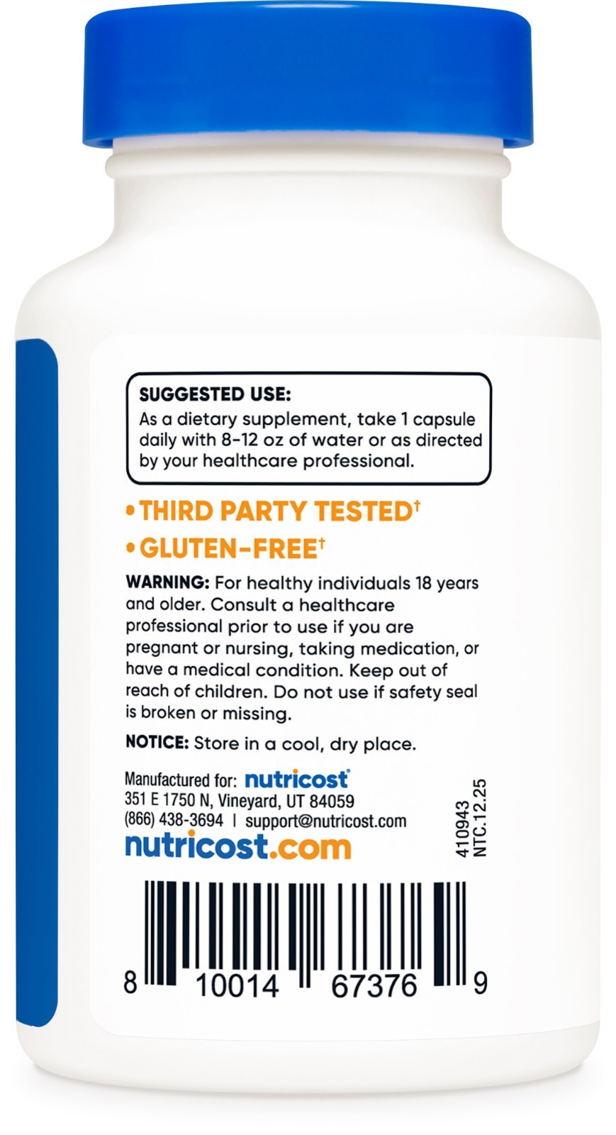 Nutricost Benfotiamine 300mg, 90 Capsules – Gluten Free and Non-GMO