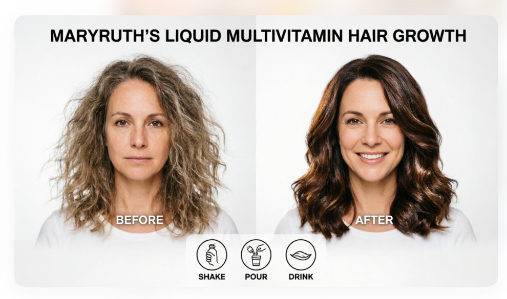 2-pack MaryRuth’s Daily Liquid Hair Supplement, Blueberry & Pomegranate Flavor