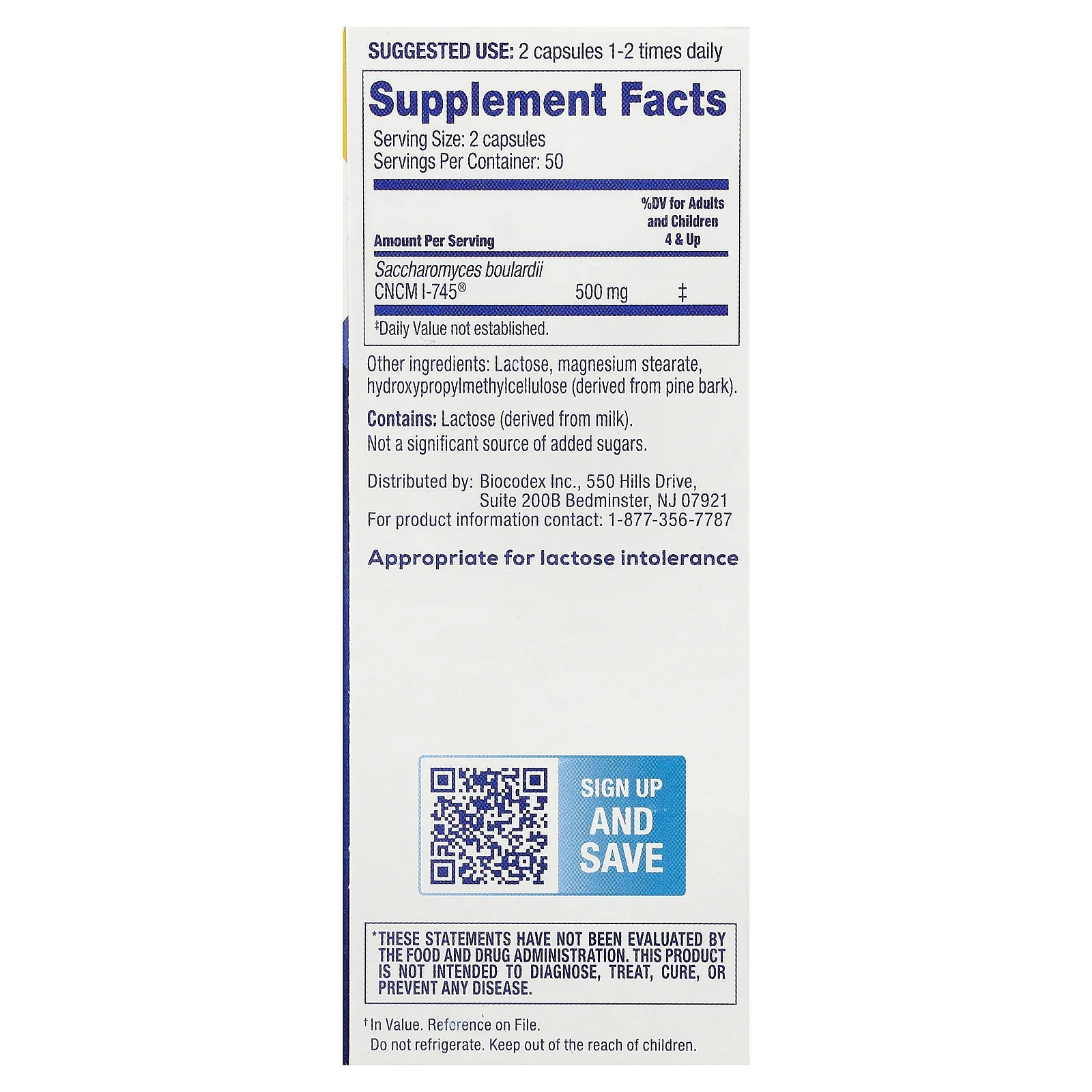 2 X Florastor, Dual Action Probiotic Supplement, 100 Vegetarian Capsules (250 m