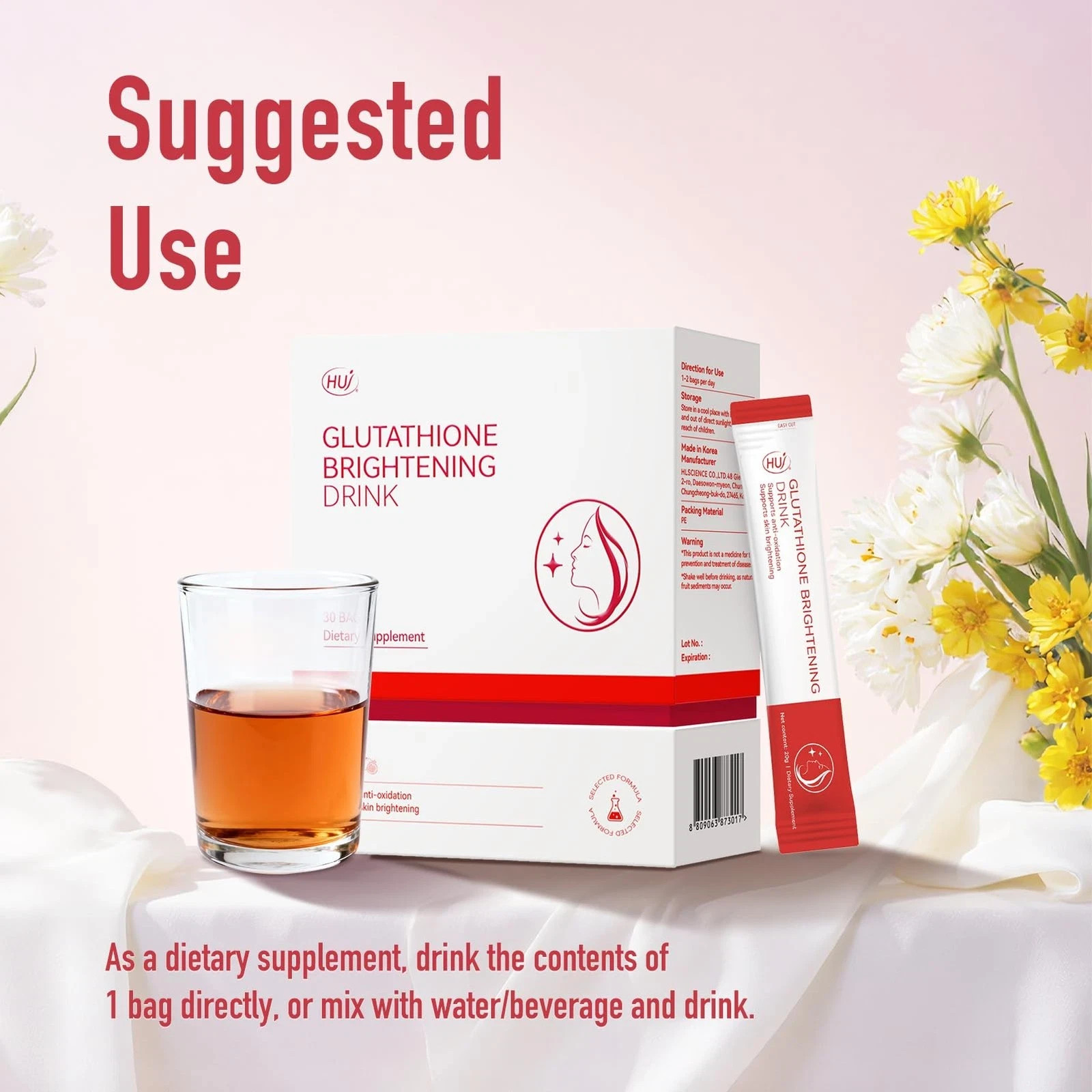 HUJ Glutathione Brightening Drink Liposomal Liquid Glutathione Skin Radianc…