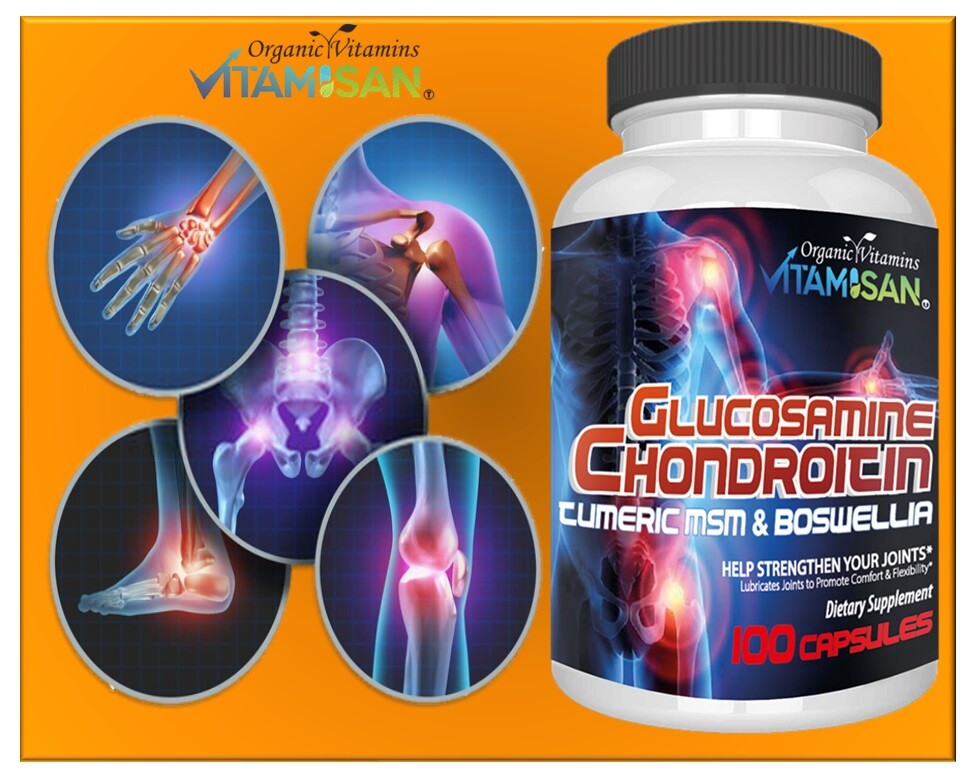 Glucosamine Chondroitin Turmeric & MSM 200 CAPSULES – Bones, Joint Support Pills