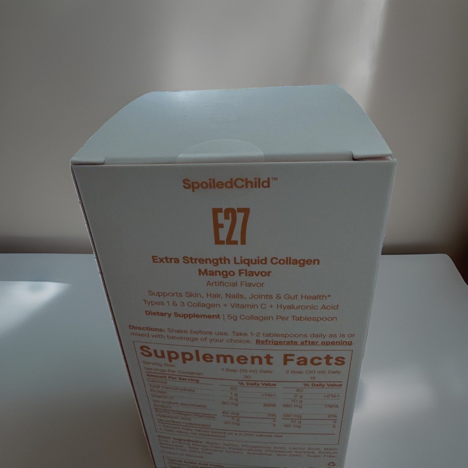 Spoiled Child E27 EXTRA STRENGTH LIQUID COLLAGEN, Mango, 15.2 fl oz, Sealed