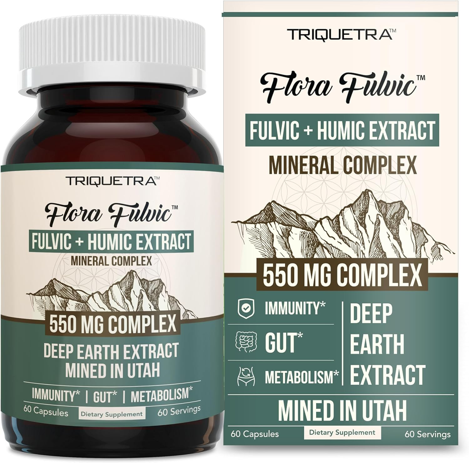 Flora Fulvic | Fulvic Acid + Humic Acid Complex – 550 Mg |Mined in Utah, Preh…