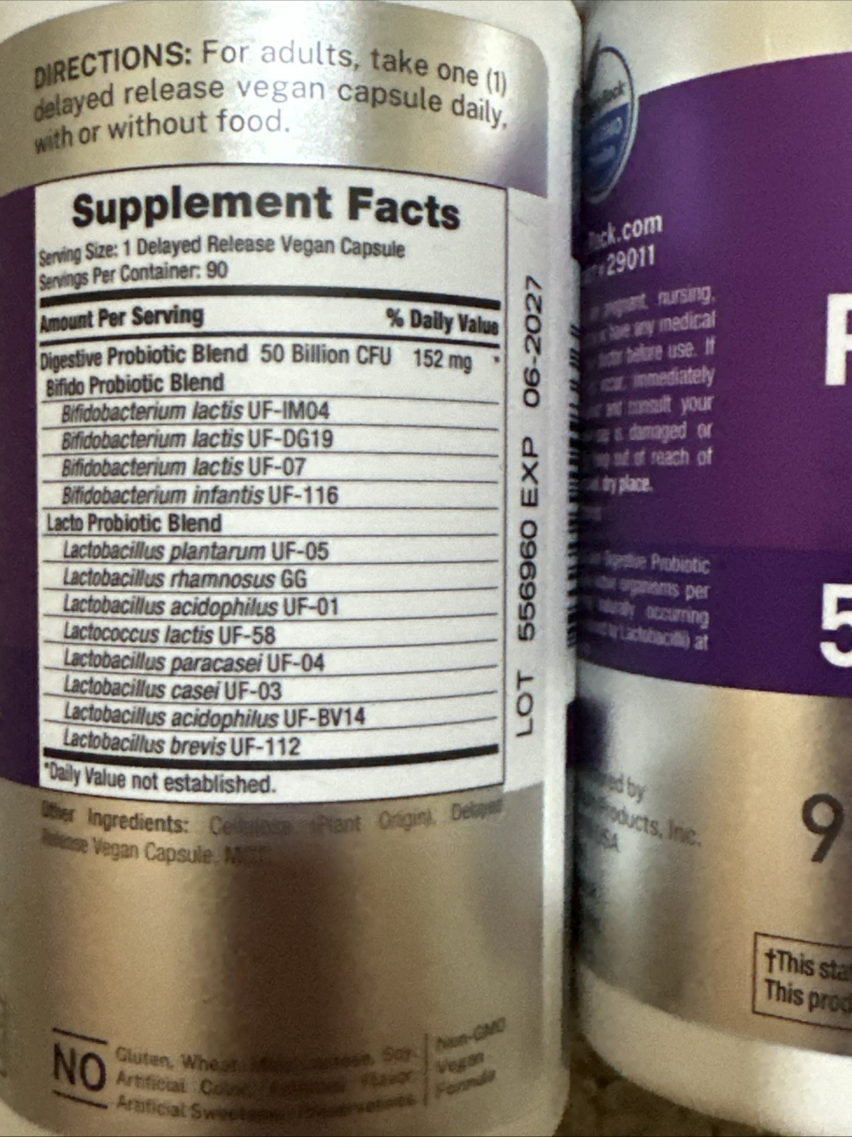 2 Bottles Extra Care Probiotic 50 Billion CFU 90 Cap NEW 6/27 Free Shipping