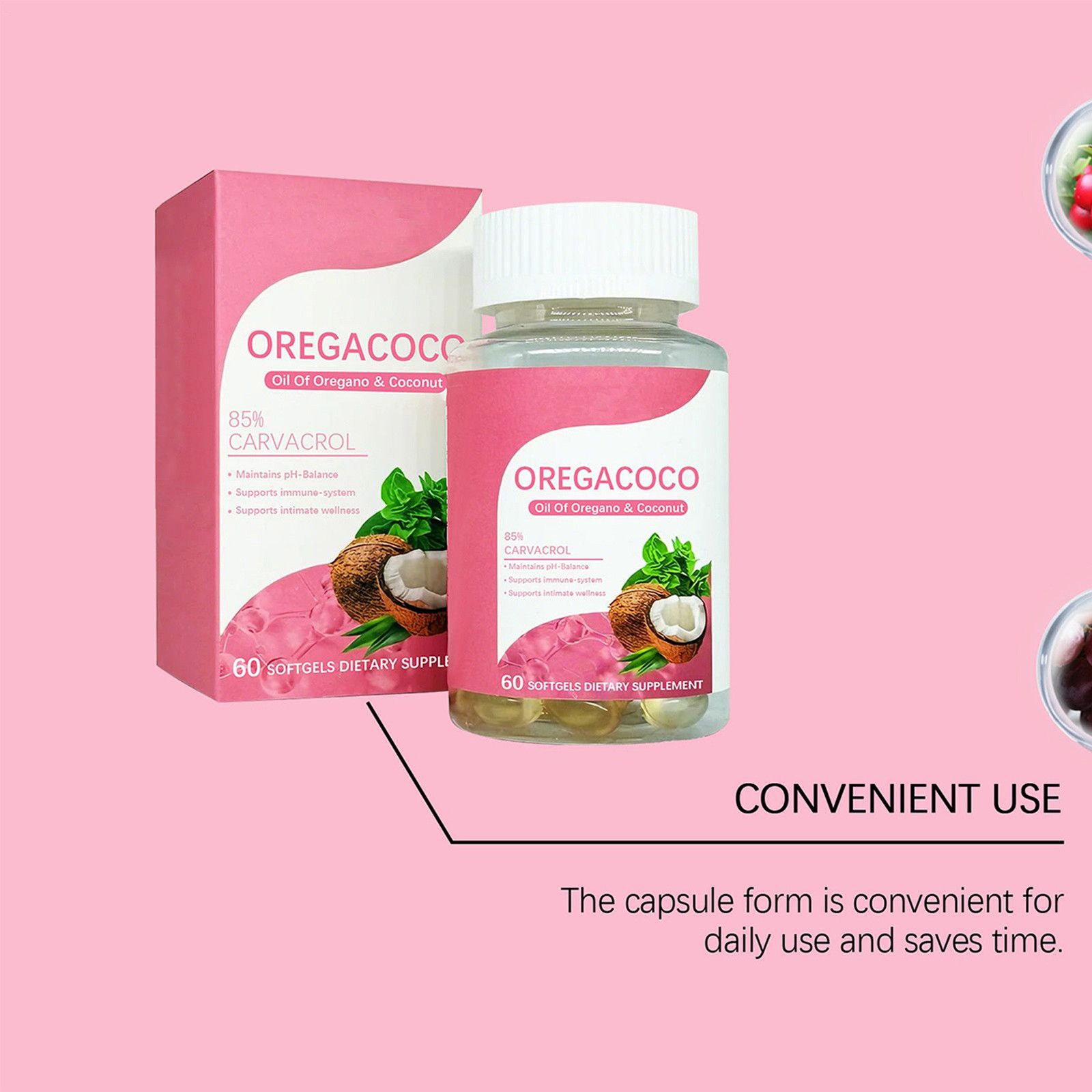 Oregano OregaCoco Coconut Oil Softgels 60ct Herbal Supplement