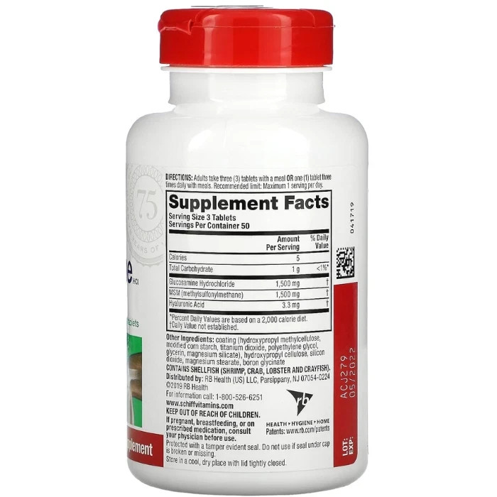 Schiff Glucosamine Plus MSM 150 tabs pack of6