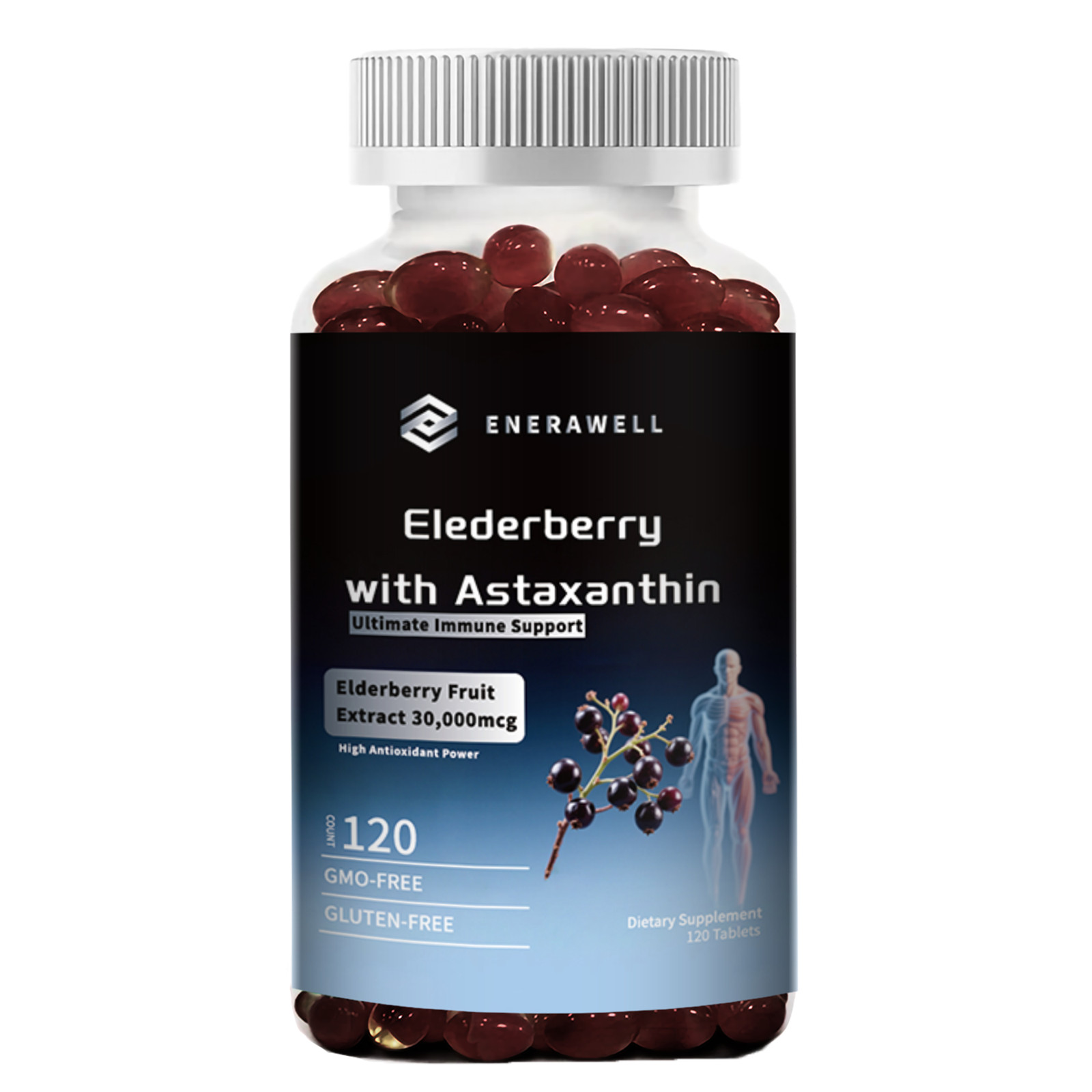 Astaxanthin 12mg | Premium Antioxidant Supplements with Black Elderberry 07/2027