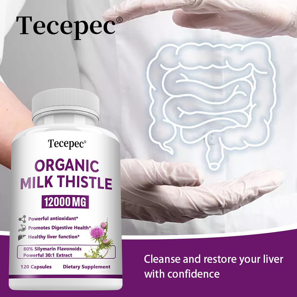 Liver Cleanse Repair Capsules Detox Cleanser with Organic Milk Thistle 12000mg