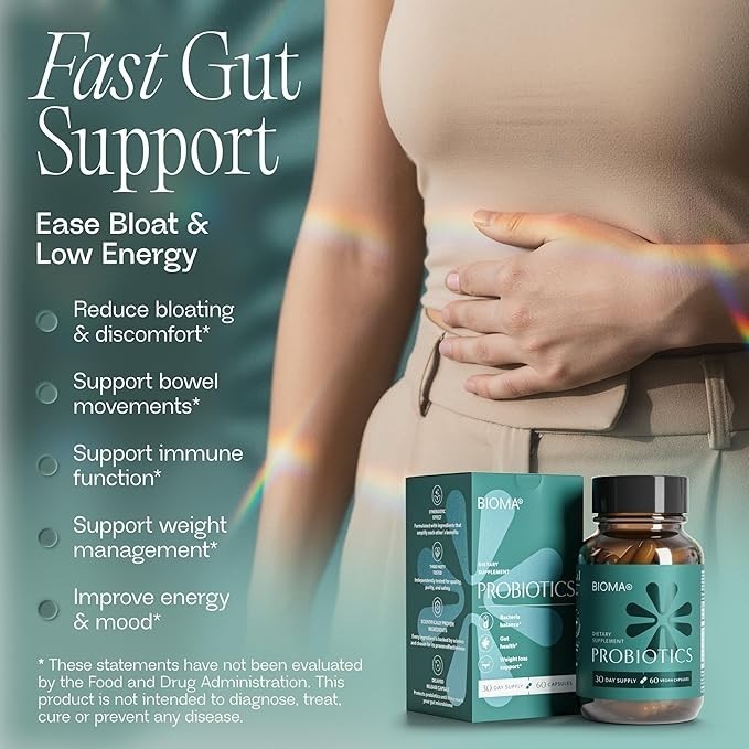 BIOMA Probiotics – Digestive Health – Gut Support for Men & woman 60 ct (30 day)
