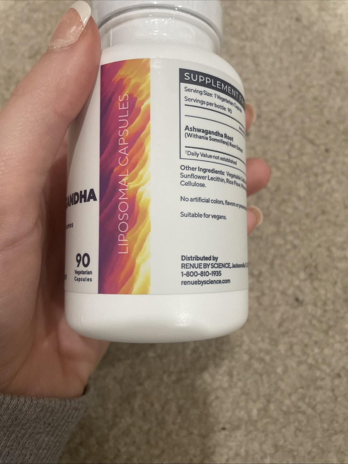 Renue Ashwagandha Liposomal Supplement 90 Capsules Exp. 4/2028