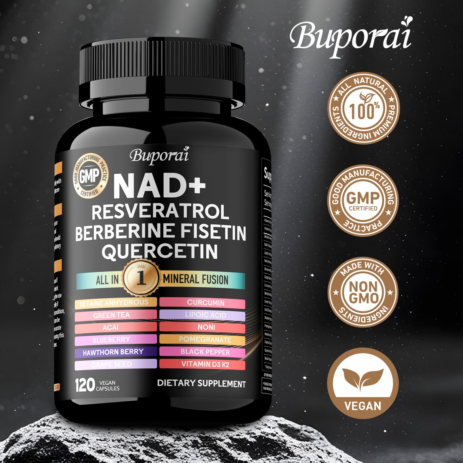 NAD+ – with Resveratrol, Berberine, for Anti-Aging, Antioxidant, Energy, Focus