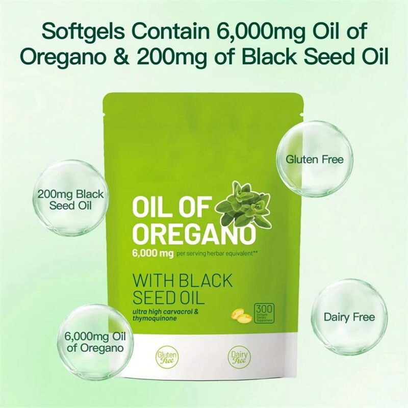 2 in 1 Oil of Oregano & Black Seed Softgels Oil – 6000mg,Immune Support 2026 lat