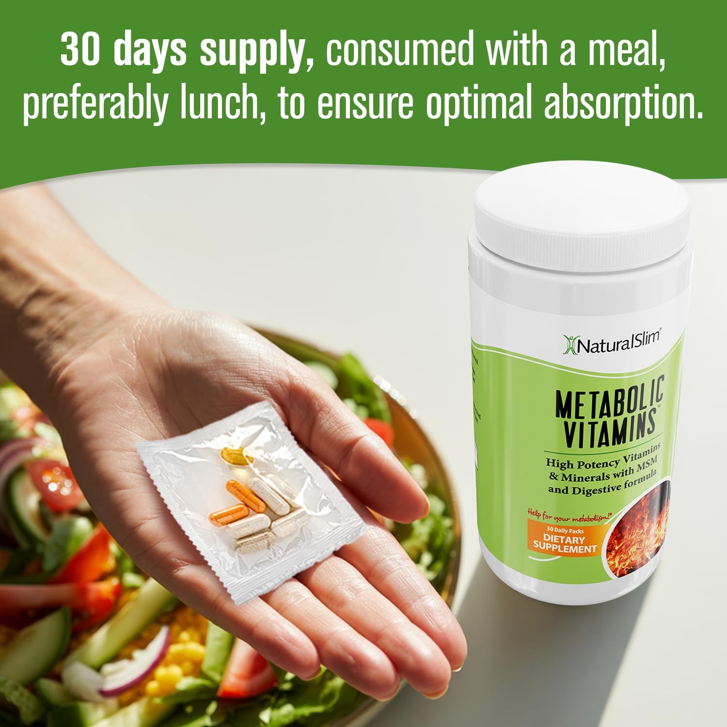 NaturalSlim Metabolic Vitamins, Formulated by Award Winning Metabolism and We…