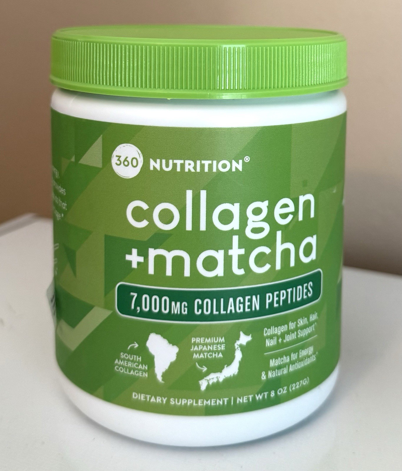 360 NUTRITION COLLAGEN + MATCHA 7000MG COLLAGEN PEPTIDES (SEALED) EXP 01/2028