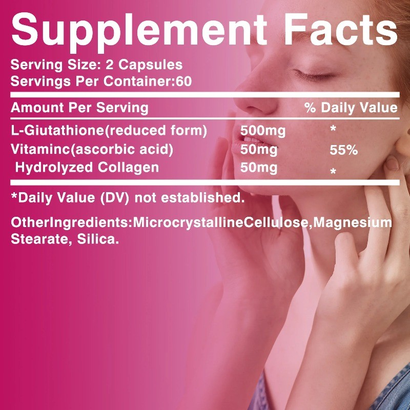 Glutathione and Collagen 120pcs,Anti-aging, Smooth and Firm Skin,Reduce Wrinkles