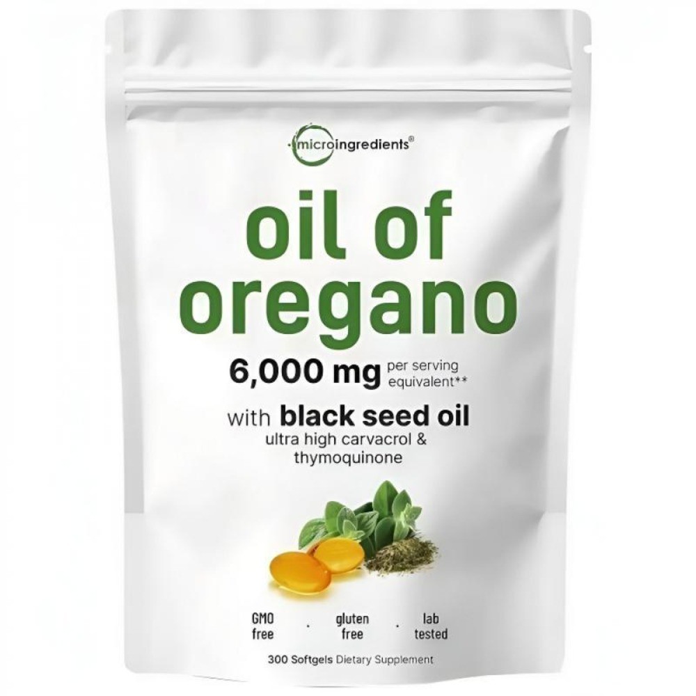 2 in 1 Oil of Oregano & Black Seed Softgels Count with Carvacrol,Immune Support