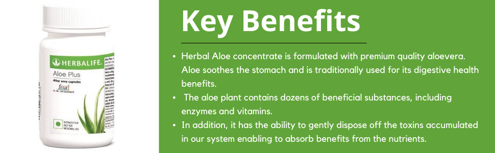 HERBALIFE Aloe Plus 60 Capsules Plant-Based Protein ( 50 Gram )