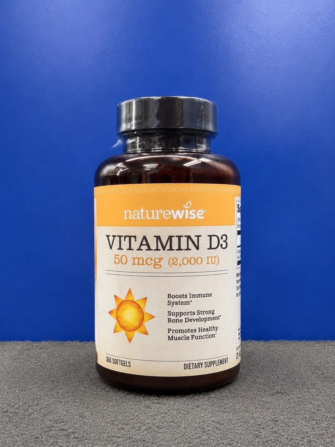 Sealed Naturewise Vitamin D3 2000 IU 50mcg Softgels- 360 Count *Expires 03/2028*