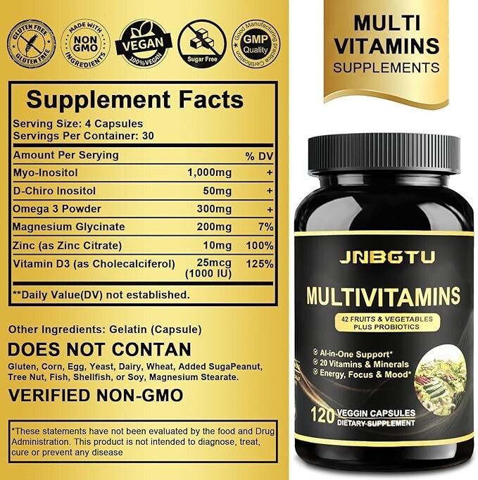 jnbgtu multivitamins 240 capsules vegan dietary supplement probiotics -DD