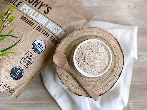 Organic Whole Psyllium Husks 1.5 lb Dietary Fiber Gluten Free Non GMO Keto
