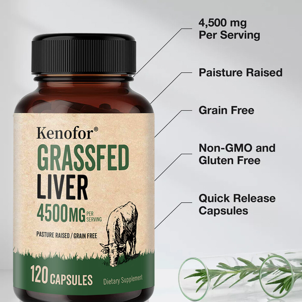 Grass Fed Liver Supplement 4500MG 120 Caps – Immune Support, Beef Liver Capsules