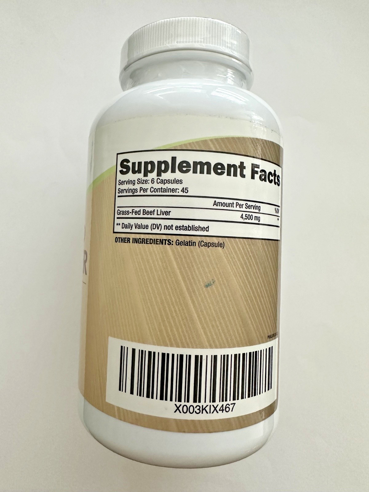 Grass Fed Beef Liver Capsules 4500mg, 270 Capsules (Exp 03/2028)