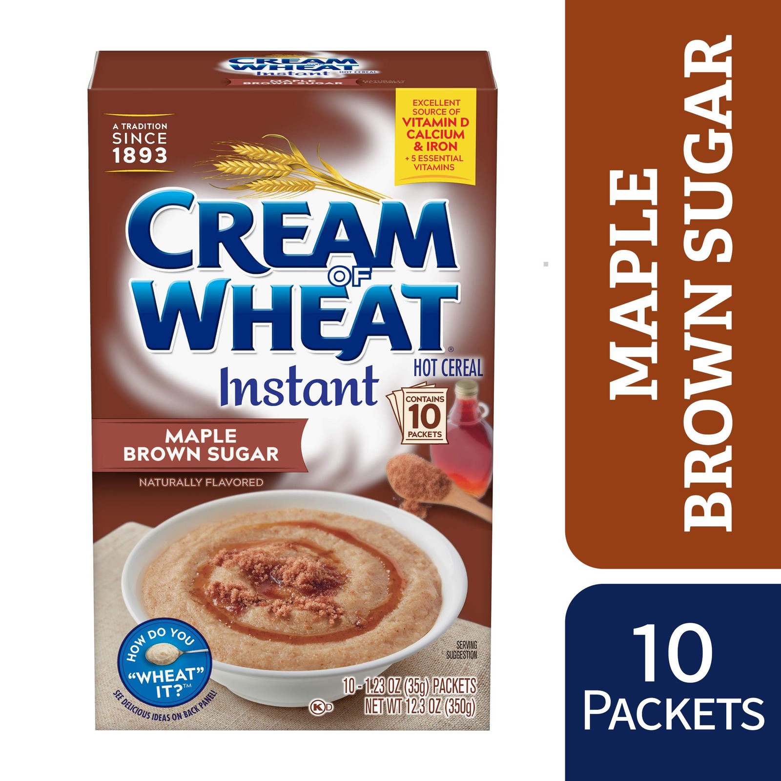Cream of Wheat Instant Hot Cereal, 12.3 Ounce (Pack 1), Maple Brown Sugar