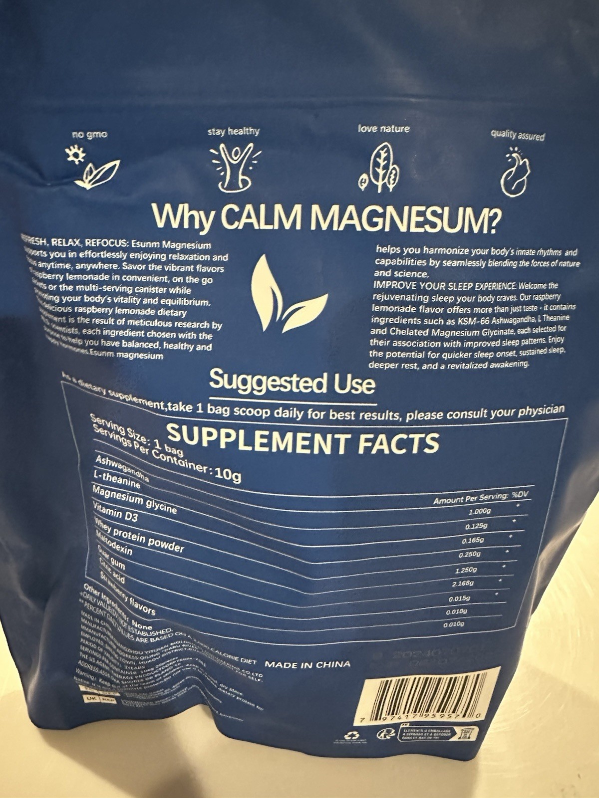 ESUNM Calm Magnesium On-the-Go Pouches