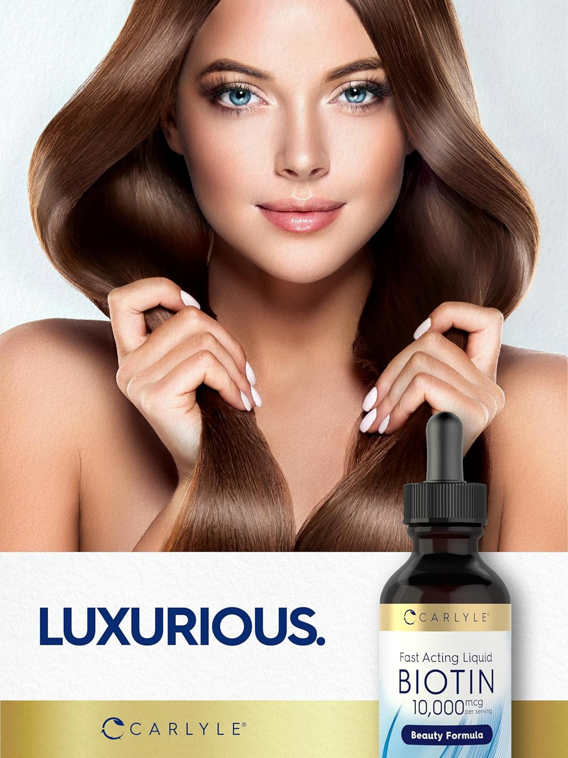 Liquid Biotin 10000mcg | Extra Strength Gel Drops | 2 oz | by Carlyle