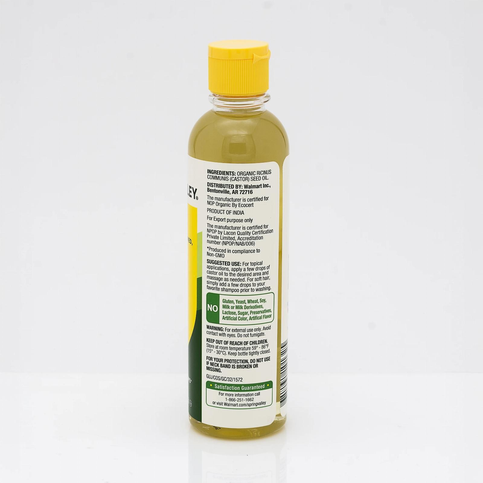 Spring Valley Castor Oil Cold Pressed Unrefined Hexane Free Organic, 8 Fl Oz