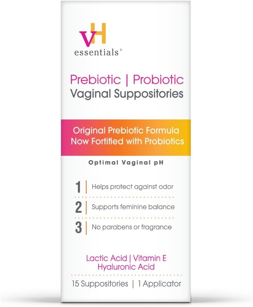 Natural Prebiotic Vaginal Suppositories – Freshness and pH Balance, 15 Count