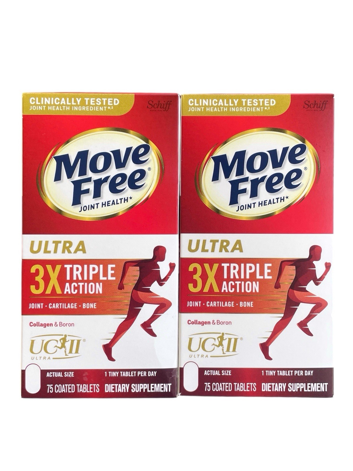 Schiff Move Free Ultra 3X Triple Action 75 Tablets, (150 Count), Exp: 04/28