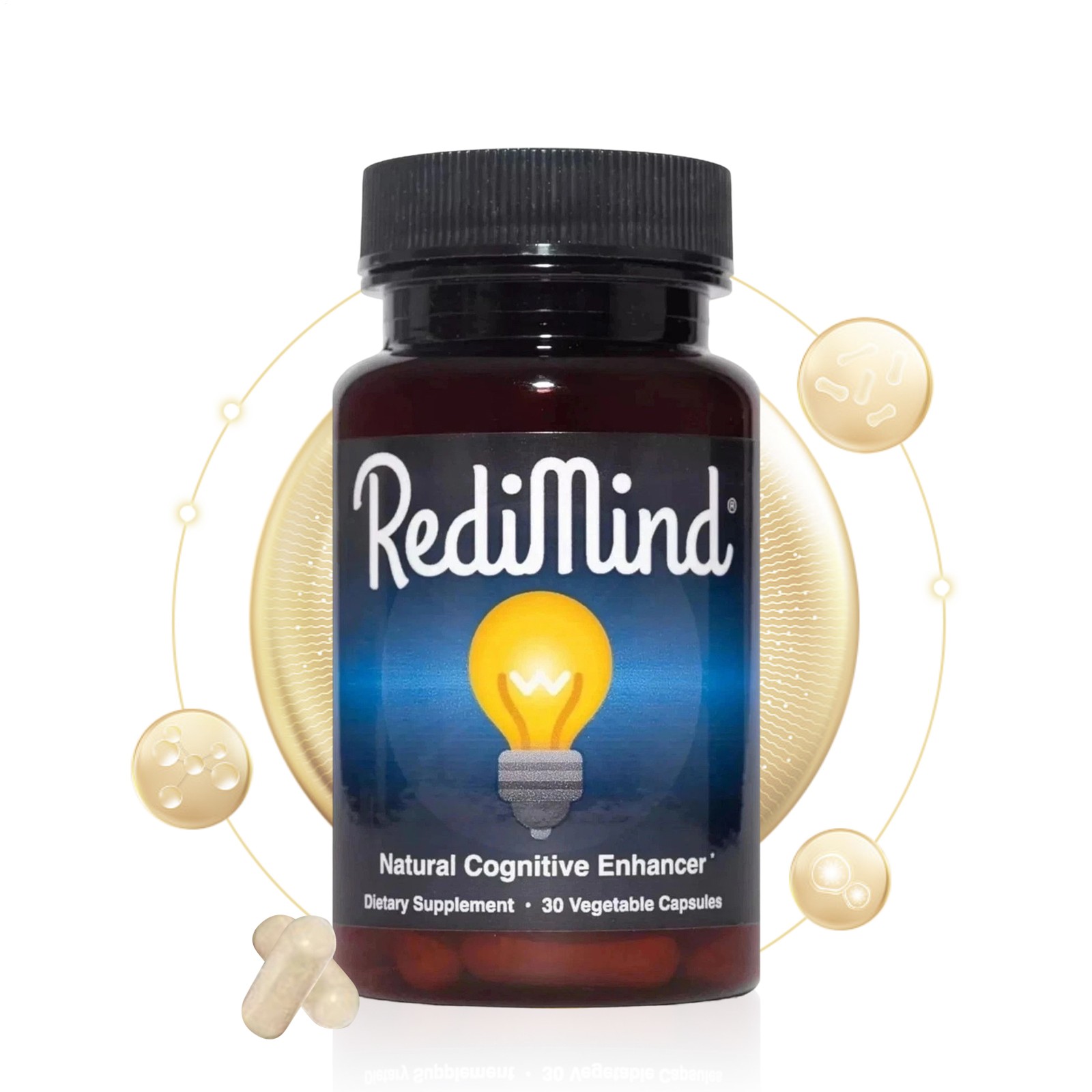 2 PACK RediMind Organic Cognitive Enhancer 60 Caps-Focus-Memory-Brain Health