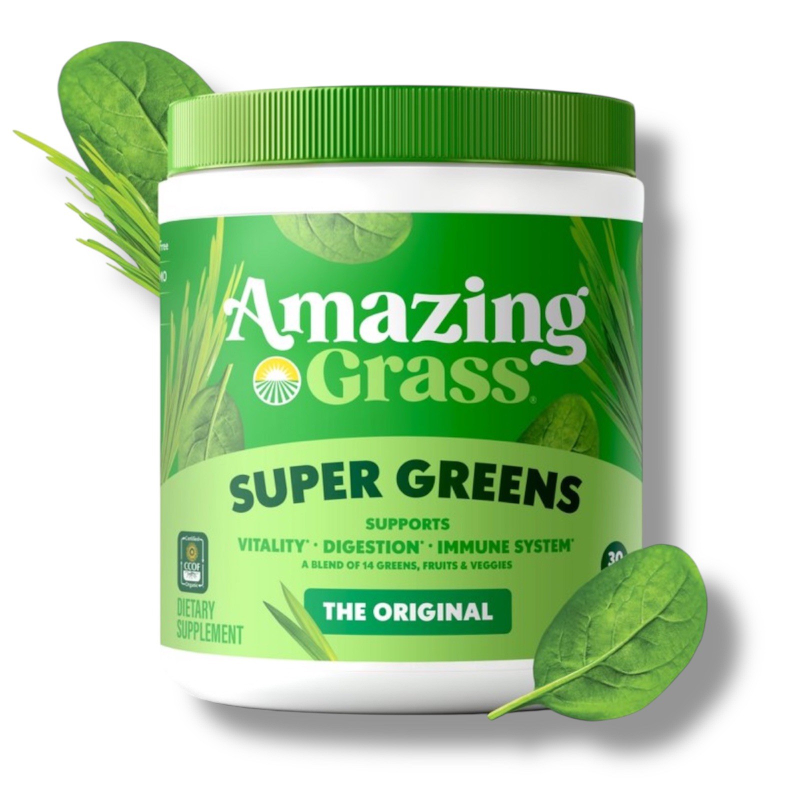 Amazing Grass Super Greens Superfood Powder, Organic, 30 Servings