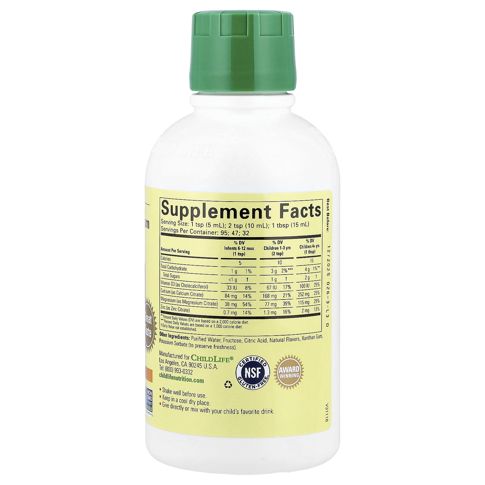 Essentials, Liquid Calcium with Magnesium, Natural Orange, 16 fl oz (473 ml)