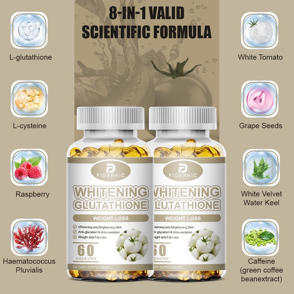 500mg L-Glutathione Capsules Natural Antioxidant Anti-Aging Skin Care 60 Pills