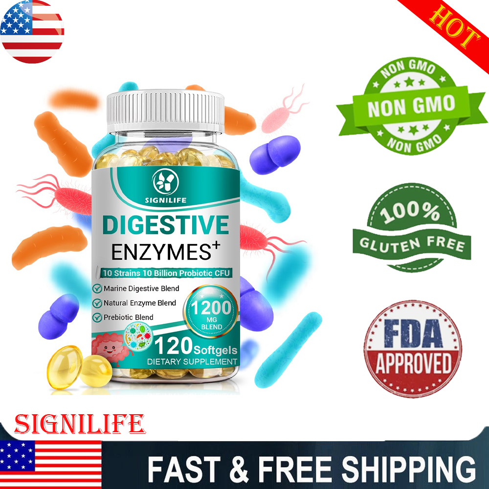 Digestive Enzymes Prebiotic & Probiotics Gas, Constipation & Bloating Relief 120