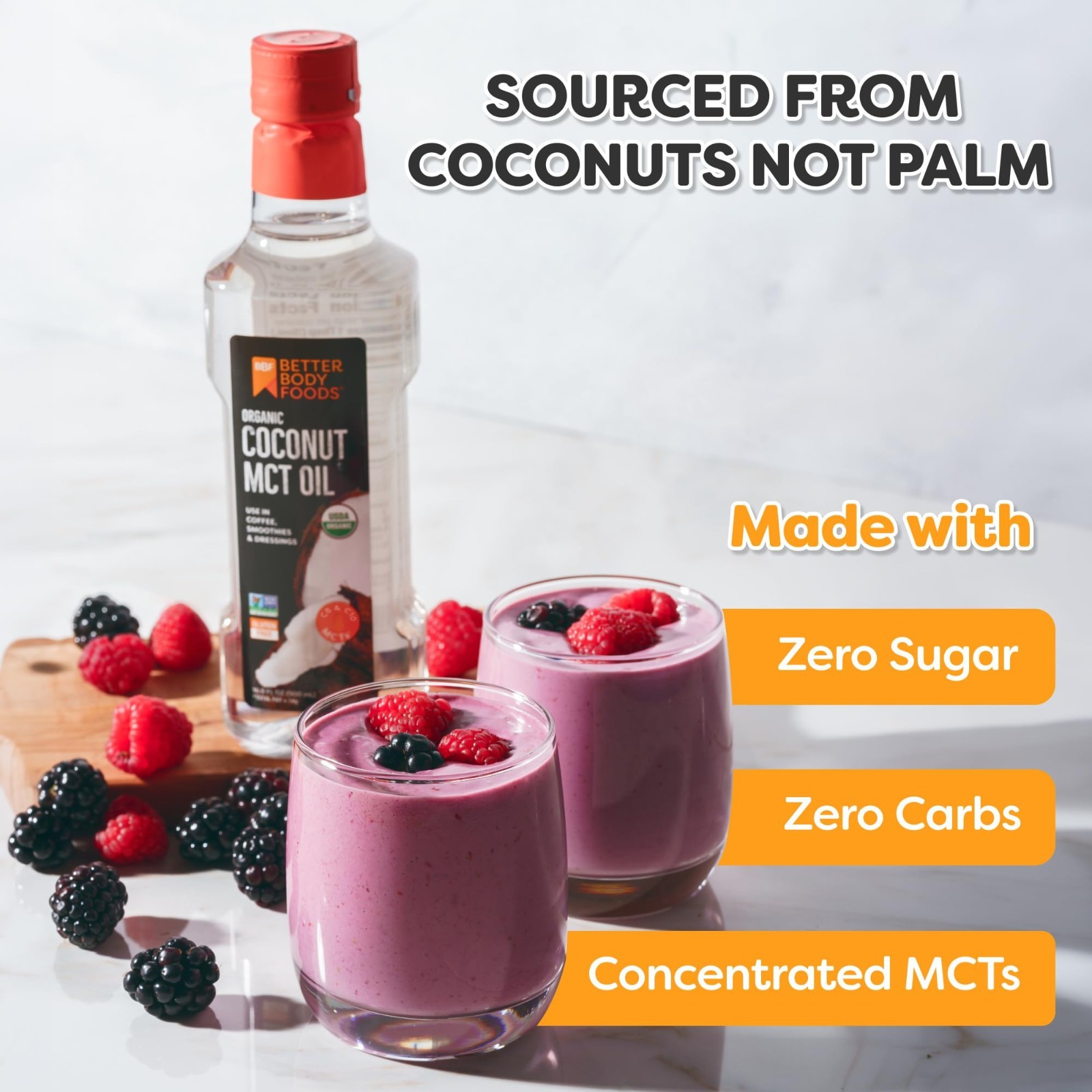 Organic Coconut MCT Oil – Keto-Friendly Energy Boost – C8 & C10 – Gluten Free –