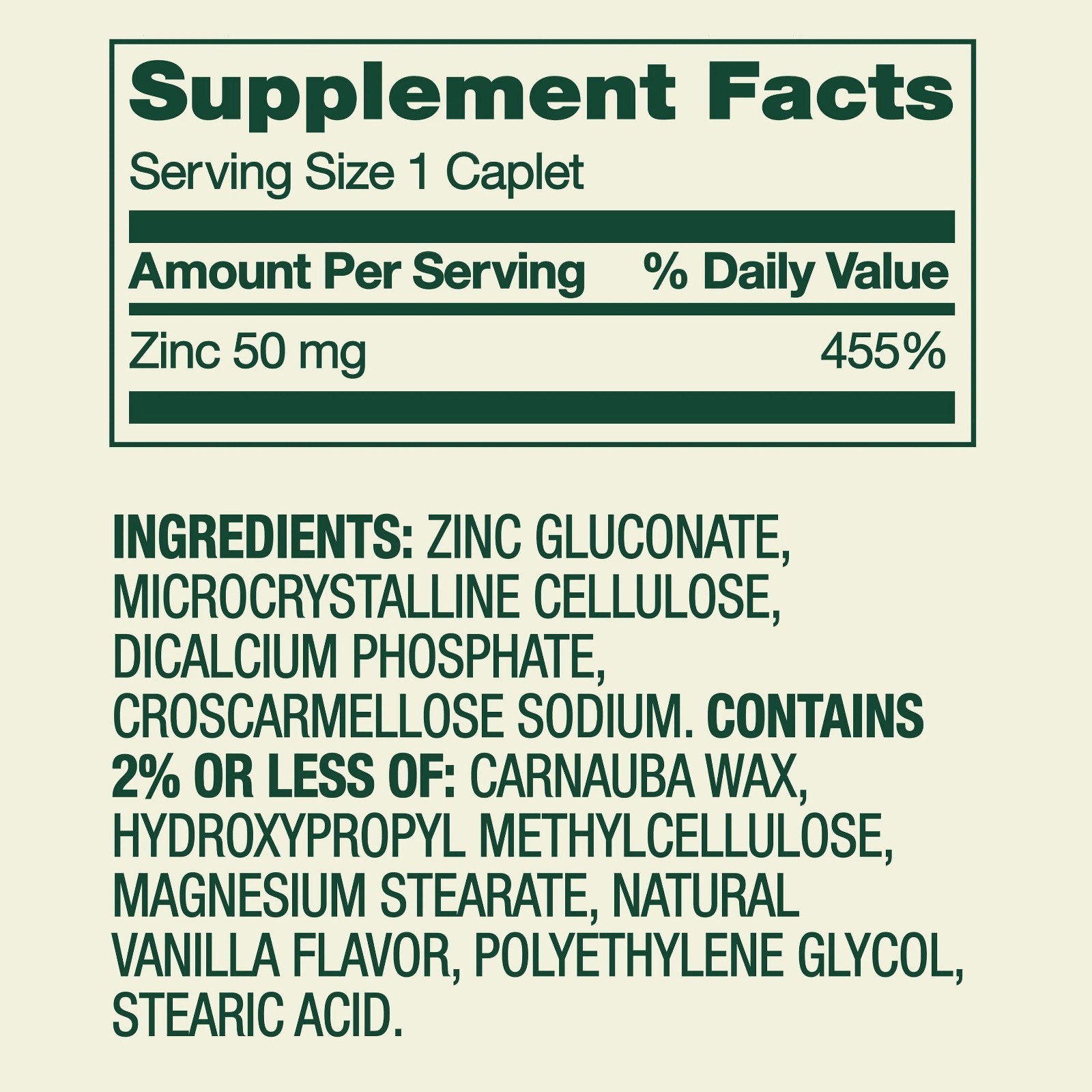 2 pack Spring Valley Zinc 50mg Caplets- 200 Count new free shipping