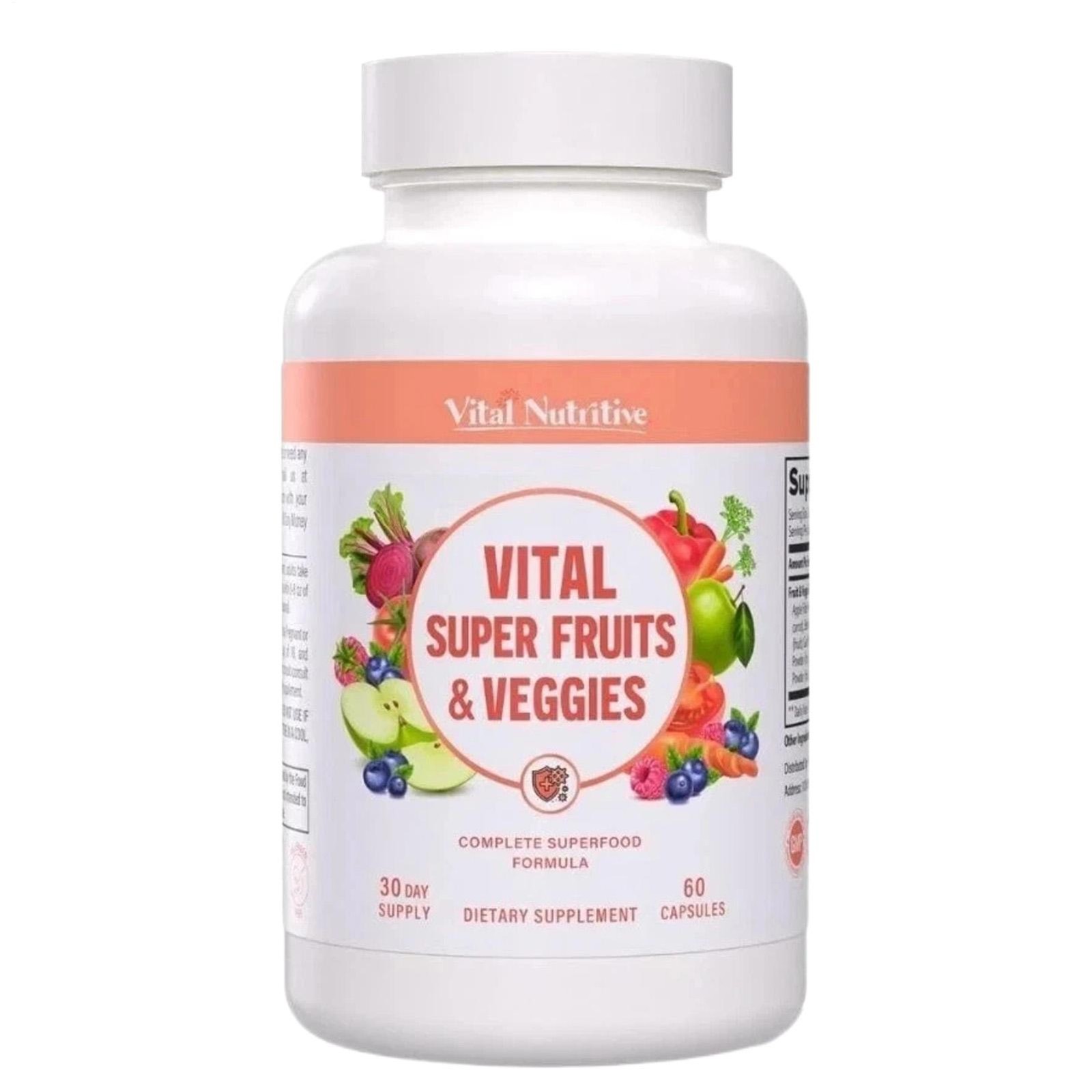 Vital Super Fruits and Veggies Powerful Daily Superfood 60 Capsules